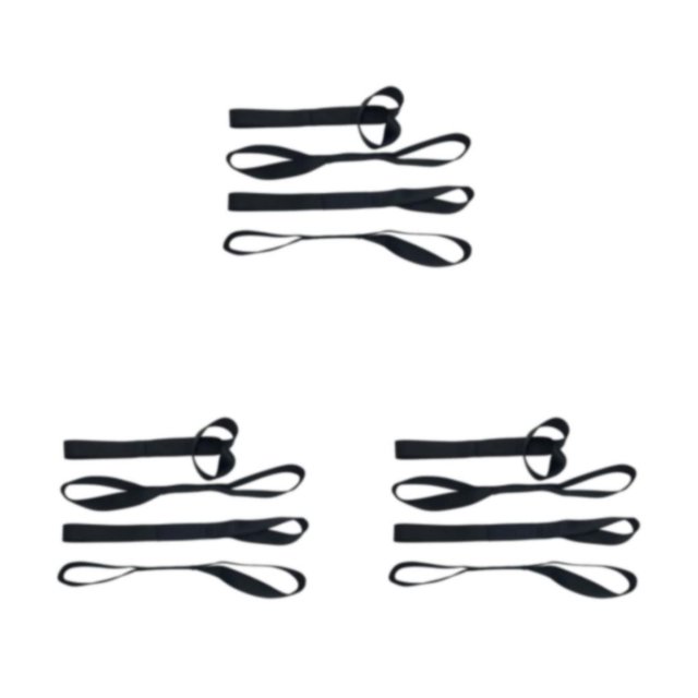Riwesomey 4 Uds cinturón de amarre sólido y de larga duración amarre de trinquete con cordones pesados colgantes de nailon negro * Type1 NO1