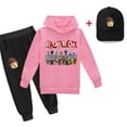 thumbnail image 4 of Traje de ocio periférico de animación Roblox para niños y niñas, suéter y pantalones para niños, Sombrero, el mejor regalo, nuevo juego de tres piezas, 4 of 4