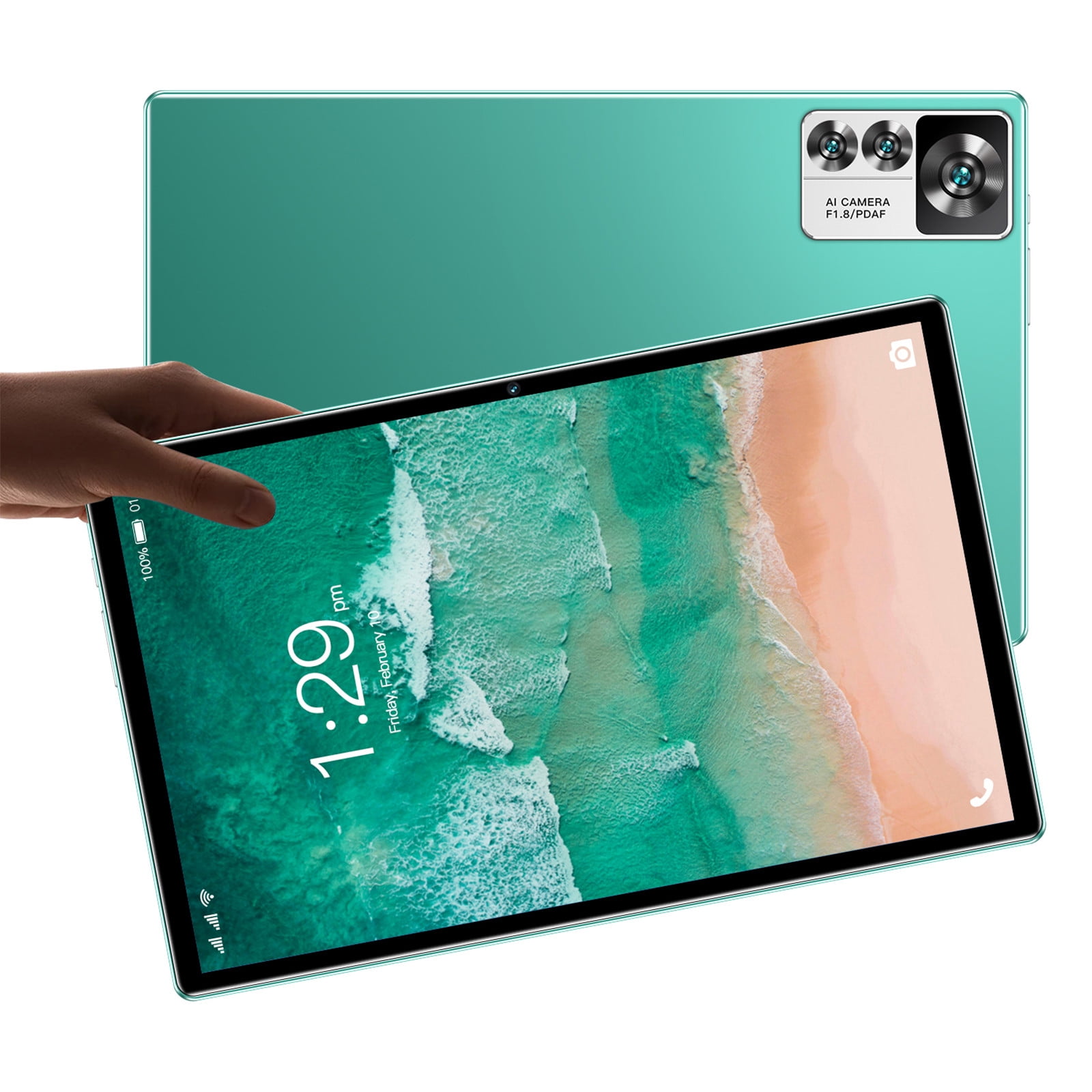 Tablets for Adults, Hwkond High-end Android 12 Tablet 10.1” Tablet, 4GB RAM + 64GB ROM, Resolution 1280x1080, 5+13MP, Processor:ARM + DSP, Bluetooth, WIFI, SIM, 8000 mAh,Green