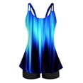 thumbnail image 4 of Sokhug Womens Printed Tankini Set Round Neck Back Adjustable Buckle Top With Shorts Built in Bra No Underwire, 4 of 7