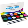 thumbnail image 1 of Kit de pintura facial Blue Squid PRO, paleta de 12 colores con pinceles, 1 of 6