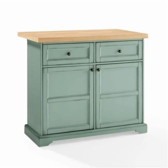 Crosley Furniture Holbrook Kitchen Island in Seafoam Blue