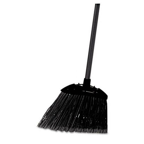 Angled Lobby Broom, Poly Bristles, 35" Handle, Black | Bundle of 10 Each