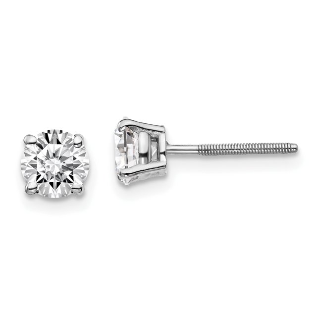 14k White Gold 1 Carat Round Lab Grown Diamond Screw Back Stud Earrings Hidden Category Banner