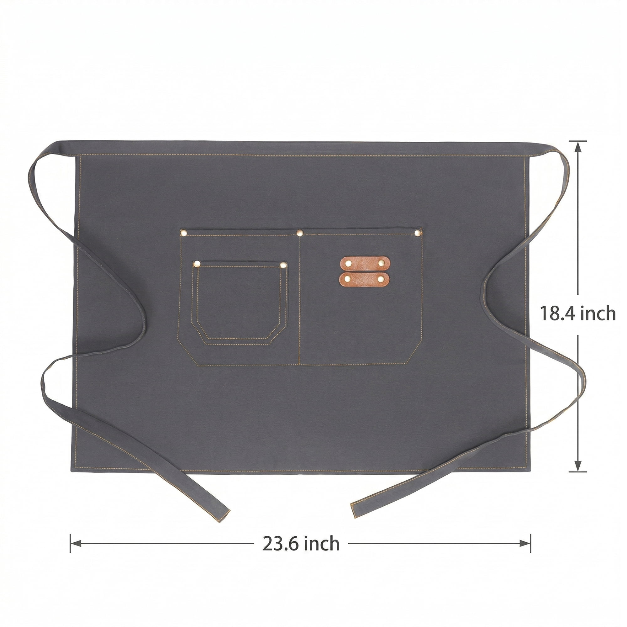 Unique Bargains Water-resistant Kitchen Apron with Pockets for Home and Kitchen Gray