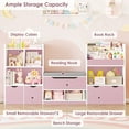 thumbnail image 6 of Hiphuta 72"Wide Kids Bookcase with Reading Nook and Under Bench Storage, Wooden Toy Storage Organizer & Book Rack for Kids Room, Pink, 6 of 6