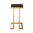 thumbnail image 4 of Inspired Home Noelani End Table Hight Gloss Lacquer Finish Top Polished Stainless Steel Base, Black/Gold, 4 of 9