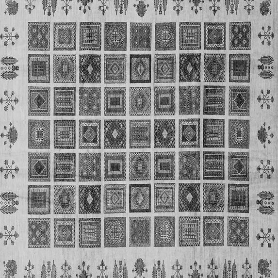 Ahgly Company Indoor Square Abstract Gray Modern Area Rugs, 8' Square