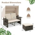thumbnail image 3 of Gymax Rattan Daybed w/ Adjustable Backrests & Retractable Canopy for Patio Beige, 3 of 6