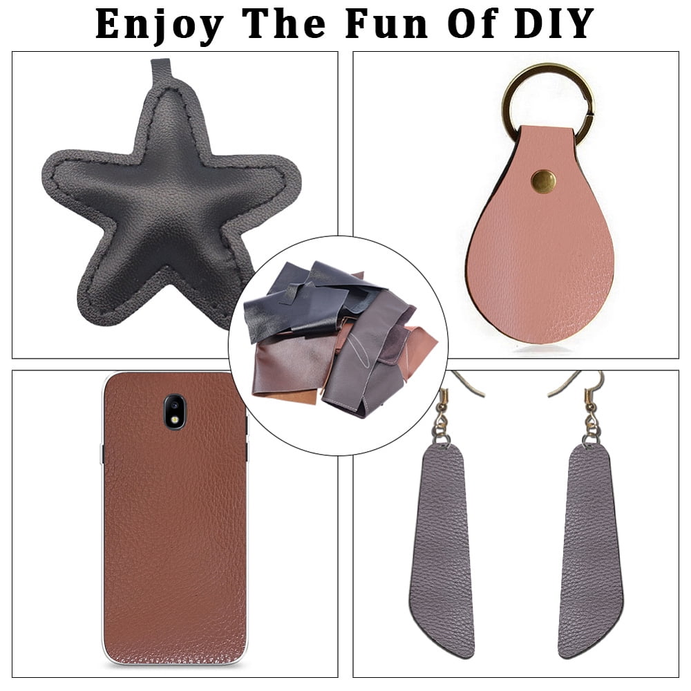 500G Cowhide Leather Fabric DIY Craft Garment Accessories Mixed Color 1.5mm