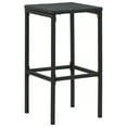 thumbnail image 2 of vidaXL Bar Stools with Cushions 2 pcs Black Poly Rattan, 2 of 5