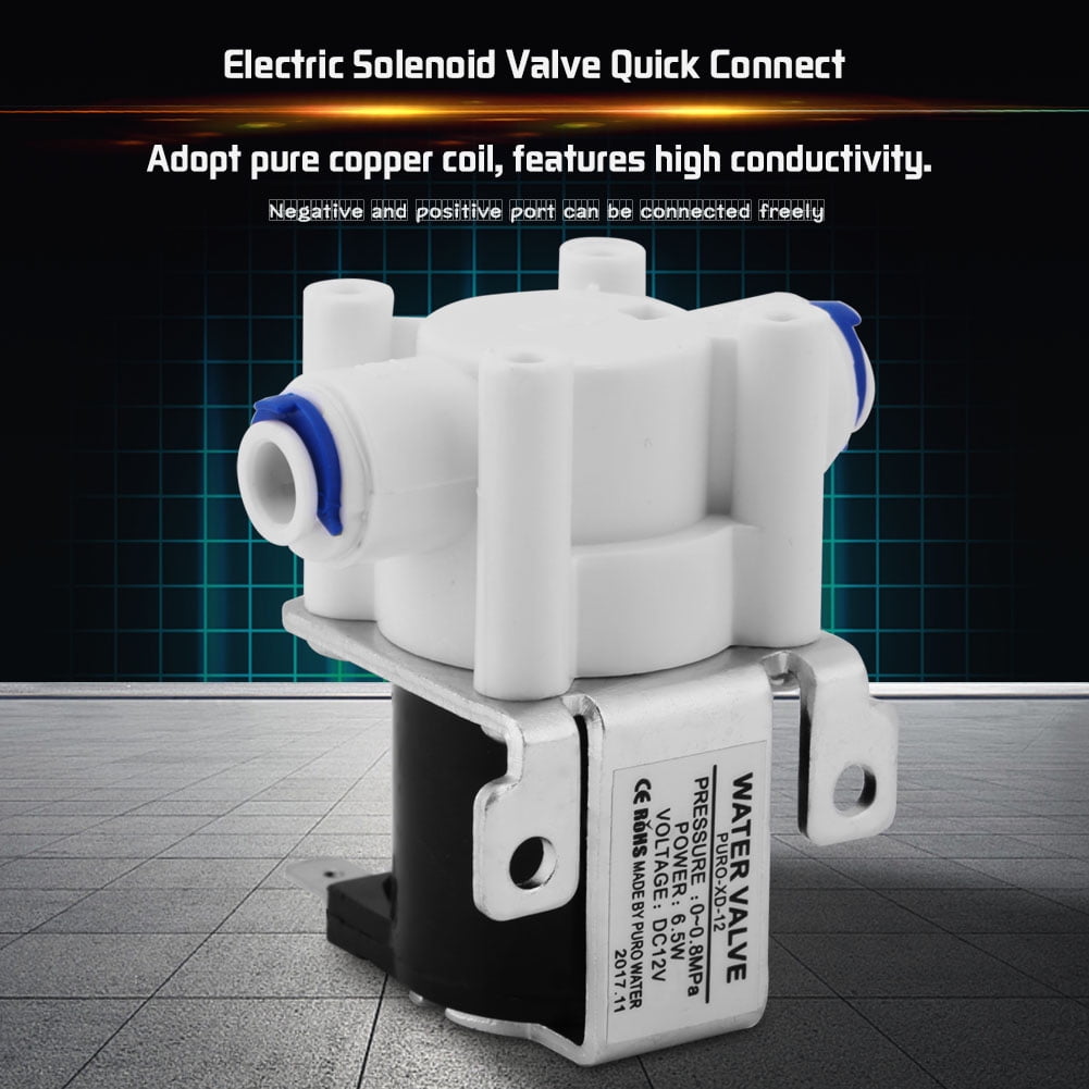 1pc DC 12V DC Plastic Water Electric Solenoid Valve Quick Connect Normally Close