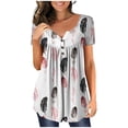thumbnail image 1 of Blusa Informal Elegante Para Mujer, Camisetas de Manga Corta Con Cuello en V, Camiseta Estampada, Regalo Odeerbi ODB163295, 1 of 4