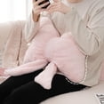thumbnail image 5 of 2 Pack Pink Soft Furry Bow Throw Pillows For Bed Couch Living Room Home Decor, 5 of 7