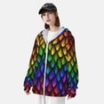thumbnail image 5 of Kll Dragon Scales Print Men'S Women’s Upf 50+ Sun Protection Outdoor Hoodie Jacket Long Sleeve Fishing Hiking Performance Shirt- Large, 5 of 8