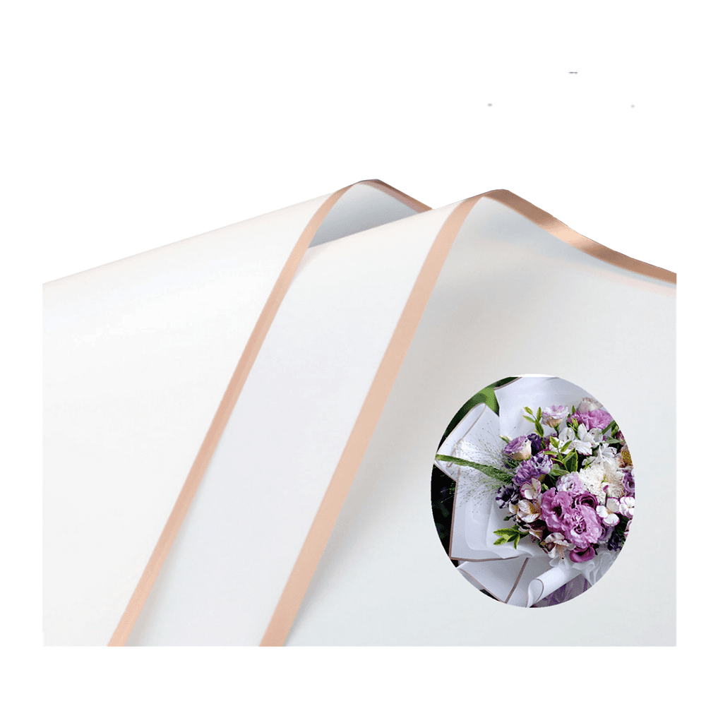 40 Counts White Fresh Flowers Wrapping Paper,Wraps Waterproof Floral