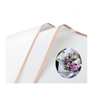 Flower Bouquet Wrapping Paper | Harfington, Clear White,Light Purple