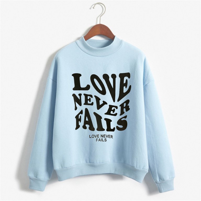 YWDJ Crewneck Sweatshirts Graphic Plus Size Graphic Print with Crew Neck  Long Sleeve Light Blue L - Walmart.com
