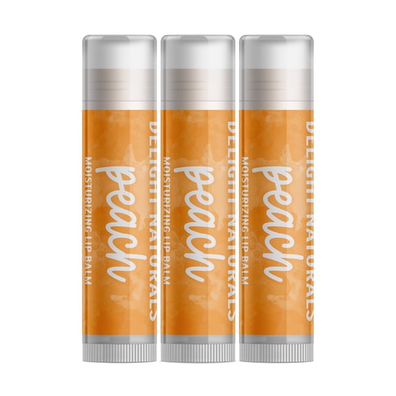 Delight Naturals Peach Lip Balm - 3 Pack