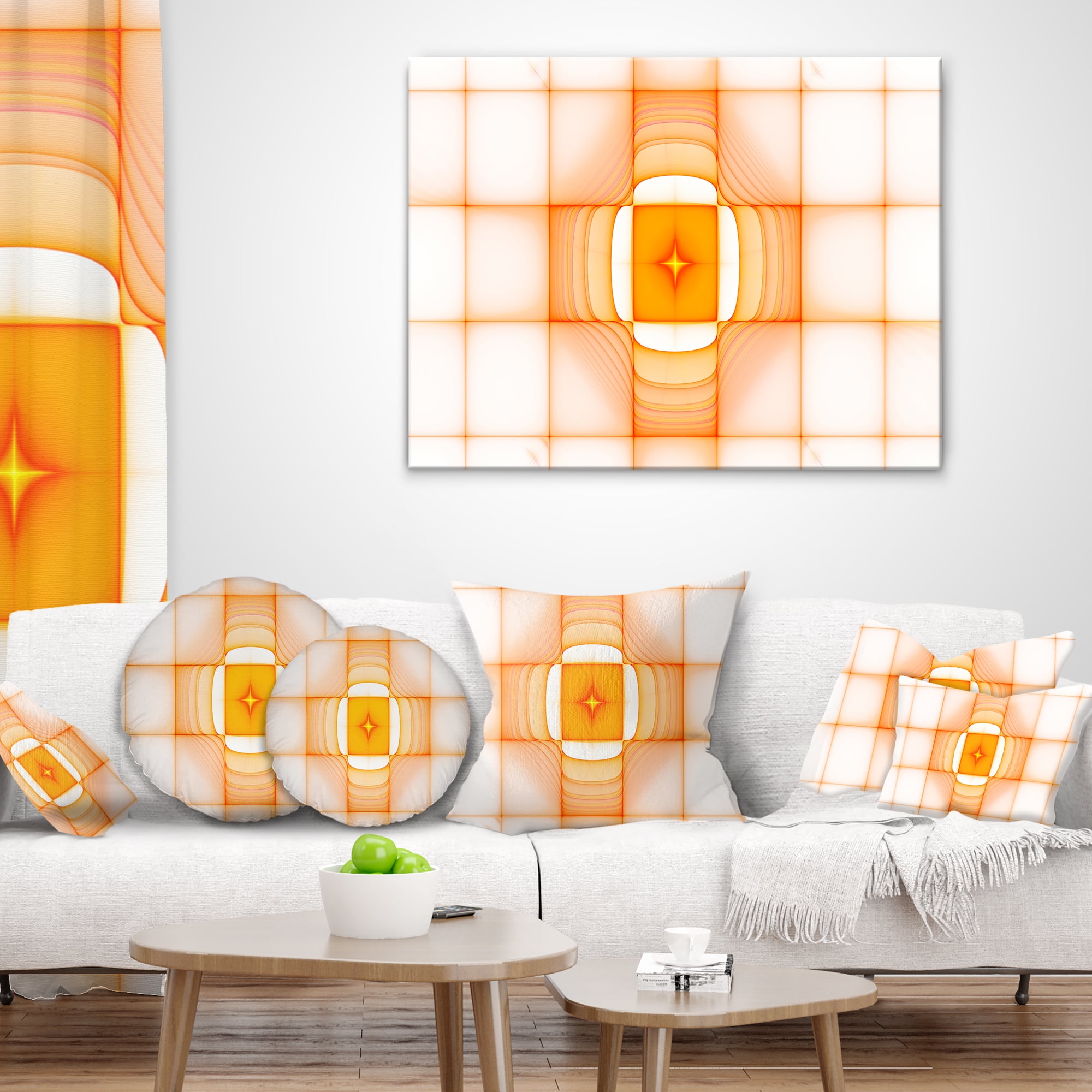 Designart Yellow Thermal Infrared Visor - Abstract Throw Pillow - 12x20