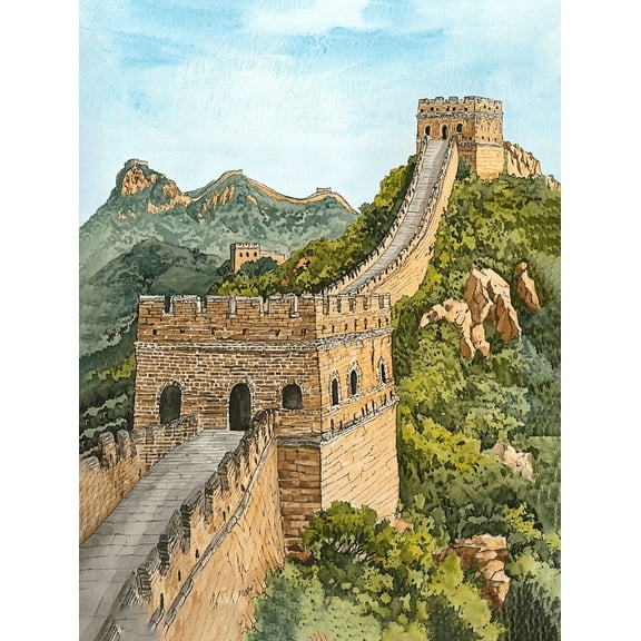 Great Wall of China Canvas Print/Wall Art，Suitable for Living Room， Bedroom， Office，Study，Hotel Decoration