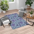 thumbnail image 1 of Aster Turkish Area Rug, Earth Tones Flower Petals Autumn Classic Flourishing Mother Nature Design, Soft Carpet for Living Room Decor with Distressed Look, 4' X 5.7', Lavender Blue, by Ambesonne, 1 of 4