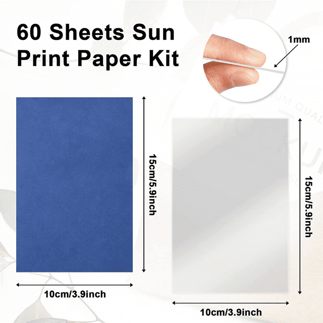 122Pcs Sun Print Paper Cyanotype Paper Kit,Solar Drawing Paper Sensitivity Sun Print Nature Printing Paper(5.9X3.9 Inch)