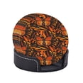 thumbnail image 4 of ORANGE MONARCH BUTTERFLY PATTERNED Coasters With Leather Holder Set Of 6 Round Coasters for Home and Kitchen Decor, 4 of 7