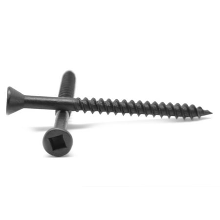 

#6 x 1 5/8 Fine Thread Drywall Screw Square Drive Trim Head Low Carbon Steel Black Phosphate Pk 100