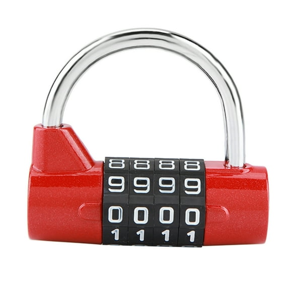 Combinaison de code à 4 chiffres cadenas sécurité mot de passe serrure valise de voyage casier de gymnastique(Red)
