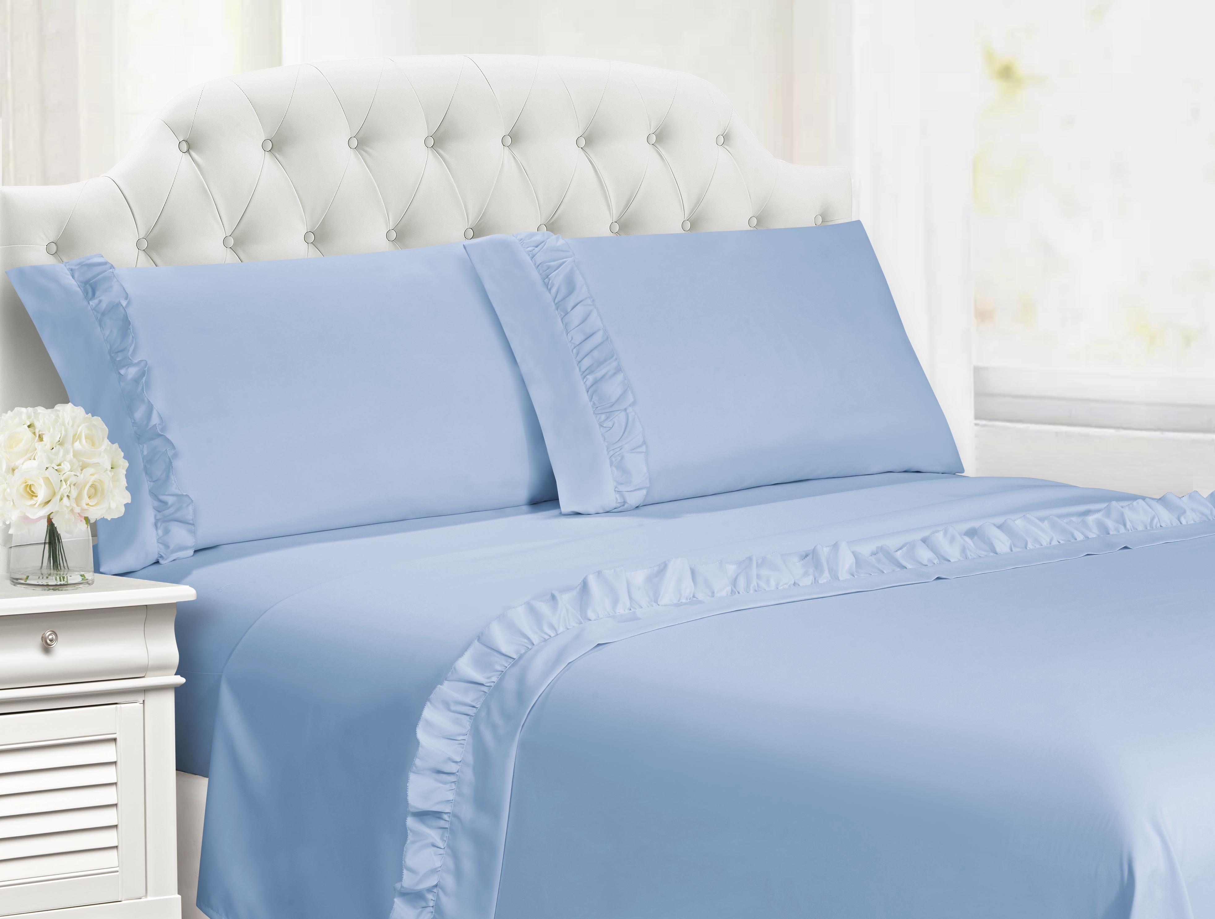 Luxurious Stylish Silky Soft 4 Piece Ruffle Sheet Set