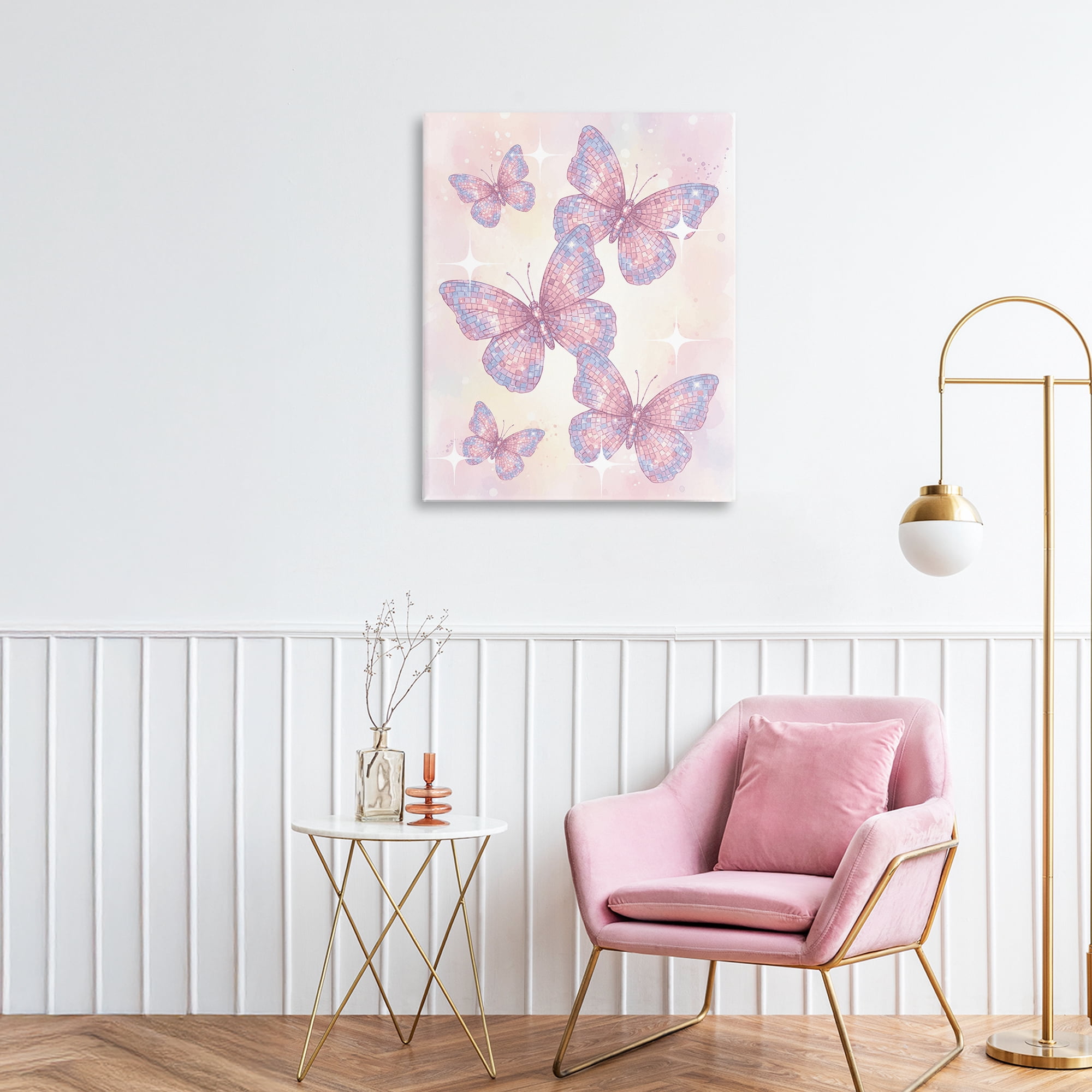 Stupell Industries Delicate Disco Butterfly Dance Canvas Wall Art, design by Lil' Rue