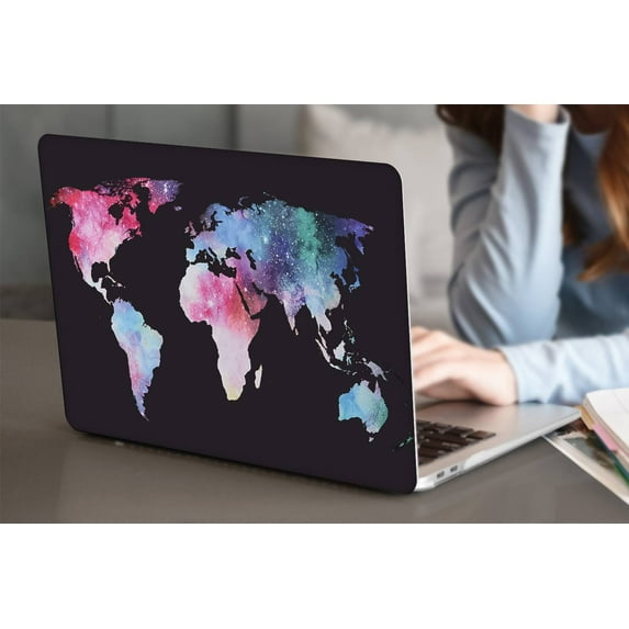 KSK KAISHEK Hard Case Compatible MacBook Pro 14 inchs with XDR Display Type C + Black Keyboard Cover Model: A2779 M2/A2442 M1 (World Map 2_3)