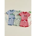 thumbnail image 3 of BemeyourBBs Baby Boys Girls Football Birthday Outfits 1st Years Old Birthday Clothes Short Sleeve Soccer Embroidery Striped Romper Top with Pockets Shorts 2Pcs Set Infant Baby Boy Girl Summer Clothes, 3 of 9