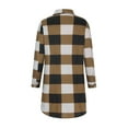 thumbnail image 5 of Tuphregyow Women Flannel Shacket Jacket Cardigan Boyfriend Lapel Plaid Print Long Sleeve Button Down Chest Pocketed Shirts Jacket Loose Coats Trendy Brown XXXL, 5 of 6