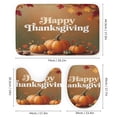 Autumn Pumpkin Leaves Thanksgiving Shower Curtain And Rugs Mat Set For ...