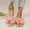 Pink, variant on Women's Bow Square Toe Flat Sandals Summer Slides Slip On Sandals Red 8.5(41)