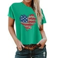 thumbnail image 1 of Birdeem T-Shirt pour Femmes d'Été Décontracté Ample Imprimé Fête de l'Indépendance à Col Rond à Manches Courtes, 1 of 1