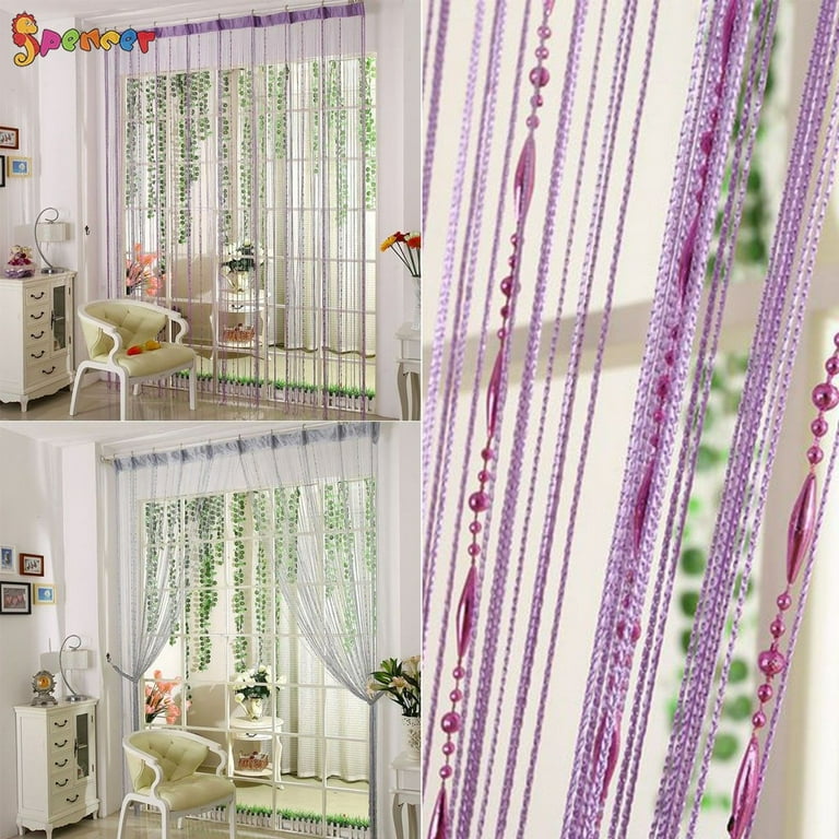 ANMINY Crystal Beads Door Curtain Room Divider Curtains String Tassel Room  Decor for Window Door Wall Screen, Purple