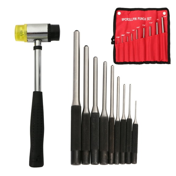 IMIKEYA Metal Working Tools Roll Pin Punch Set Assorted Color 10Pcs