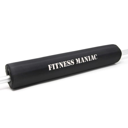 Fitness Maniac Barbell Pad Supports Squat Bar Weight Lifting Pull Up Neck Shoulder Protect Black 15.5