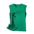 thumbnail image 4 of ALLLIST Green Tops for Women Trendy Crew Neck Floral Sleeveless Tank Tops Tank Top for Women L, 4 of 5