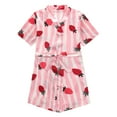 thumbnail image 1 of GDREDA Enfants Tout-Petits Bébés Filles Printemps Été Imprimé Manches Courtes Princesse Chemise de Nuit Robe de Nuit (Rouge,1-2 Ans), 1 of 6