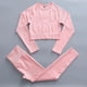 thumbnail image 5 of Top de manga larga sin costuras para mujer, mallas de cintura alta, pantalones, conjunto de Yoga, ropa de entrenamiento, ropa deportiva para gimnasio, Fitness, traje deportivo de realce, 2 uds., 5 of 5