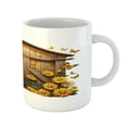 thumbnail image 3 of Ambesonne Rustic Ceramic Coffee Mug, Barn Cottage Summer Flowers, 11 oz, Earth Yellow and Cocoa, 3 of 4
