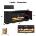 thumbnail image 7 of ANPOO 80" Farmhouse Fireplace TV Stand for TVs up to 90", Electric Fireplace Media Console, 12‑Color Flame, Fluted Entertainment Center with Power Outlet, 7 of 7