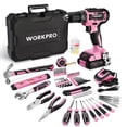 thumbnail image 1 of Juego de destornilladores inalámbricos y herramientas para el hogar WORKPRO 20V, color rosa, 1 of 5