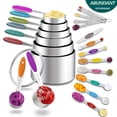 thumbnail image 3 of 21PCS Stainless Steel Measuring Cups & Spoons Set, Silicone Handle Magnetic Double-Headed Spoons, Dishwasher Safe for Cooking & Baking, 3 of 10