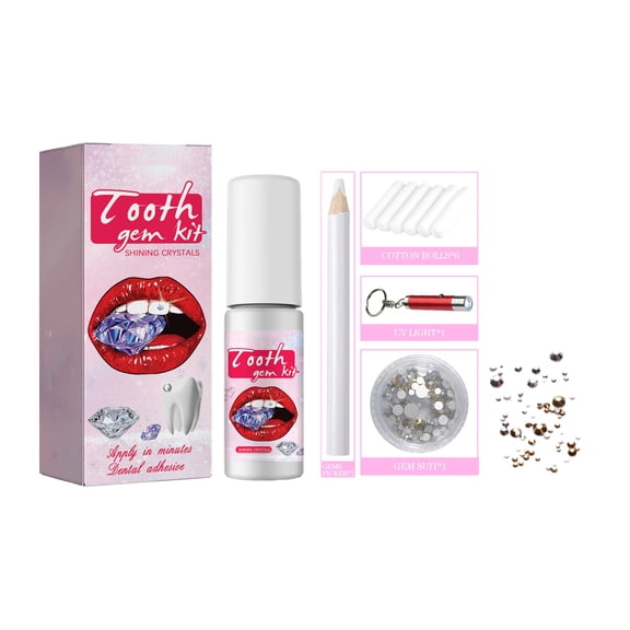 Alvantor Tooth Gem Kit, DIY Jewelry Kit with Curing Light and Glue