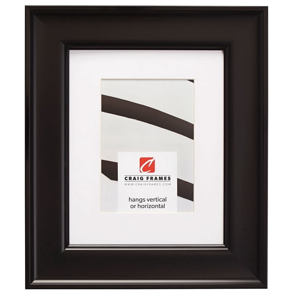 Craig Frames Resilience, 12x36 inch Black Picture Frame Matted for a 8x32 Photo
